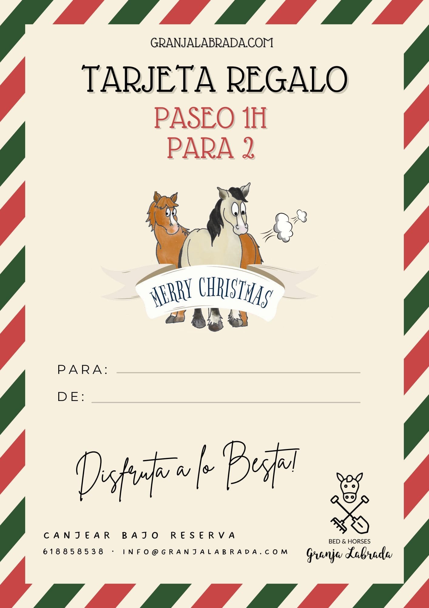 Paseo a Caballo de 1 h para 2 Personas