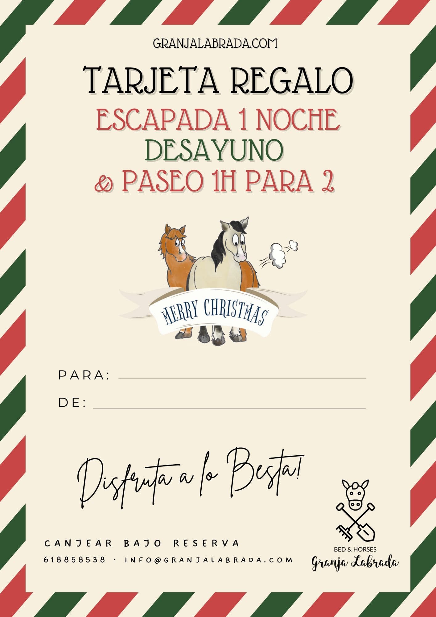 Tarjeta Regalo Escapada Alojamiento y Paseo a Caballo en Galicia